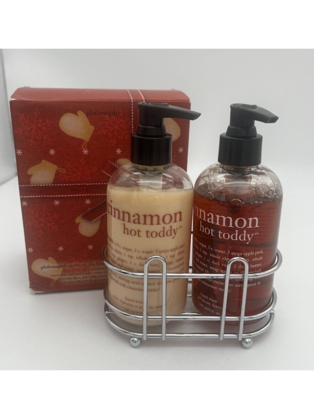 Philosophy Holiday Hands Cinnamon Hot Toddy Hand Lotion & Wash Gift Set 8 fl oz
